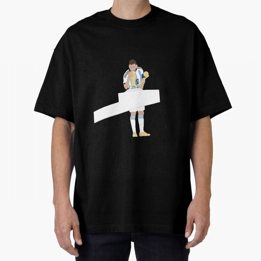 Messi minimalist design Oversized T-Shirt Honor Football Greatness during the FIFA World Cup 2026 Journey through Cristiano Ronaldo, Haaland and CR7 Highlights, Portugal, Spain and Germany Pride, Sports Nostalgia, International Competition, Famous