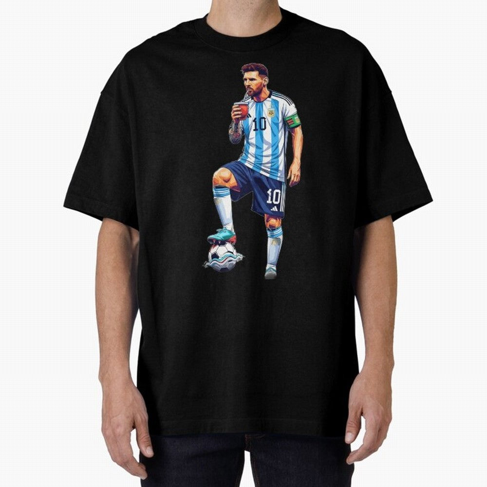 Messi in an illustrated style drinking mate ¨C The Goat Phone Case design Classic T-Shirt Fuel FIFA World Cup 2026 Group Stage Spirit, Filled with England, France and Netherlands, CR7, Stadium Chants, National Pride, Trophy Dreams and Unforgettable
