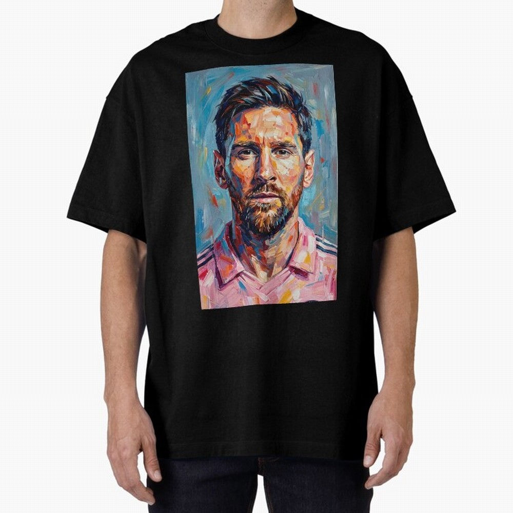 Portrait Painting of Lionel Messi Classic T-Shirt Fuel Your Fan Pride for FIFA World Cup 2026 Group Stage Filled with Cristiano Ronaldo, Haaland and CR7, Brazil, Portugal and Argentina Energy, Tournament Hype, Historic Matchups, Family Viewing
