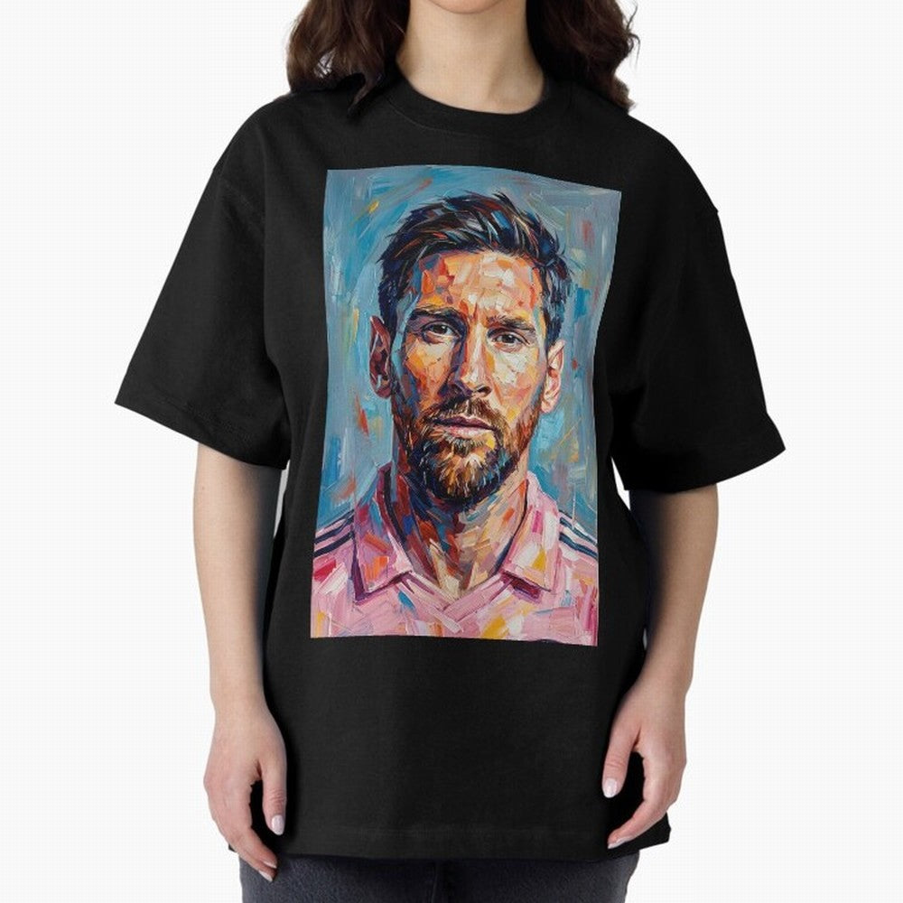 Portrait Painting of Lionel Messi Classic T-Shirt Fuel Your Fan Pride for FIFA World Cup 2026 Group Stage Filled with Cristiano Ronaldo, Haaland and CR7, Brazil, Portugal and Argentina Energy, Tournament Hype, Historic Matchups, Family Viewing