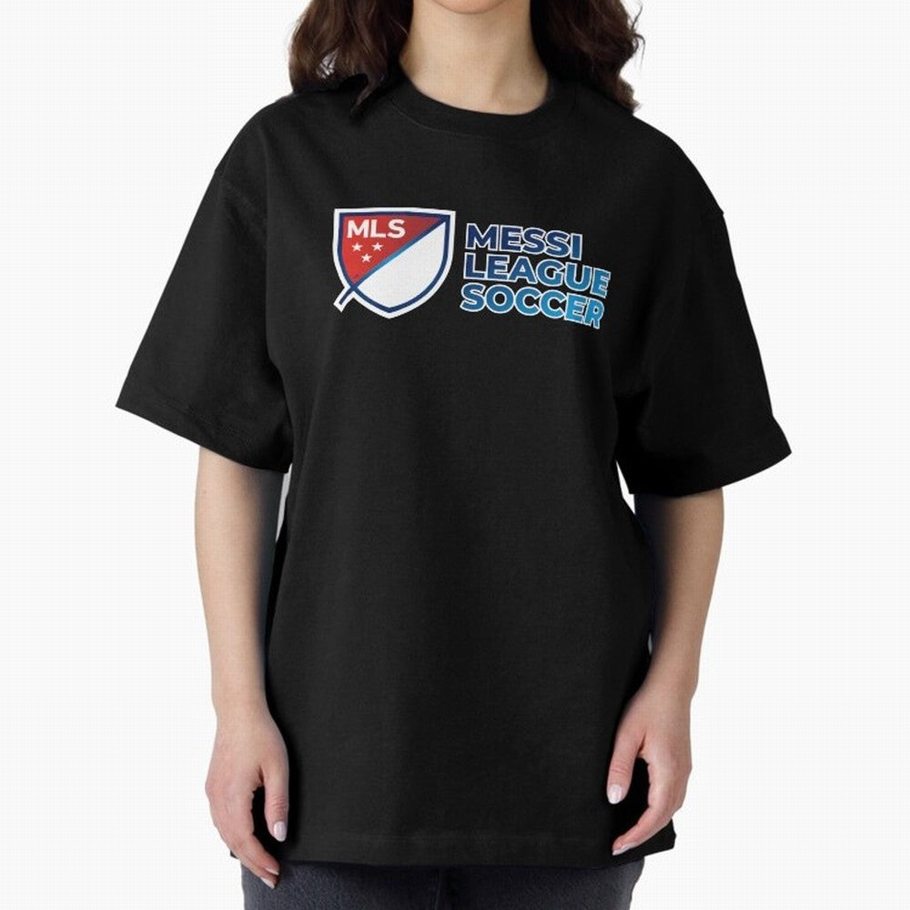 MLS Messi League Soccer Oversized T-Shirt Celebrate Soccer Greatness during Global Football Passion for FIFA World Cup 2026 USA Canada Mexico, Highlighting Messi, England, Supporter Pride, Iconic Celebrations, Legendary Names and Global Match Day