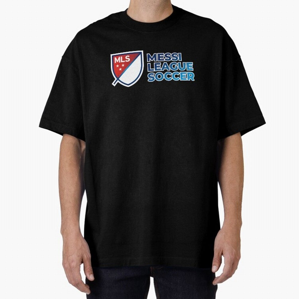 MLS Messi League Soccer Oversized T-Shirt Celebrate Soccer Greatness during Global Football Passion for FIFA World Cup 2026 USA Canada Mexico, Highlighting Messi, England, Supporter Pride, Iconic Celebrations, Legendary Names and Global Match Day