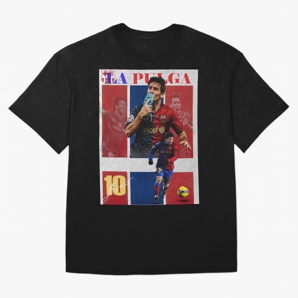 Lionel Messi 2009 UCL Barcelona Poster Oversized T-Shirt Bring International Match Energy to FIFA World Cup 2026 Group Stage Filled with Haaland, Argentina Energy, Vintage Soccer Flavor, Modern Football Stars, National Flags and Final Night