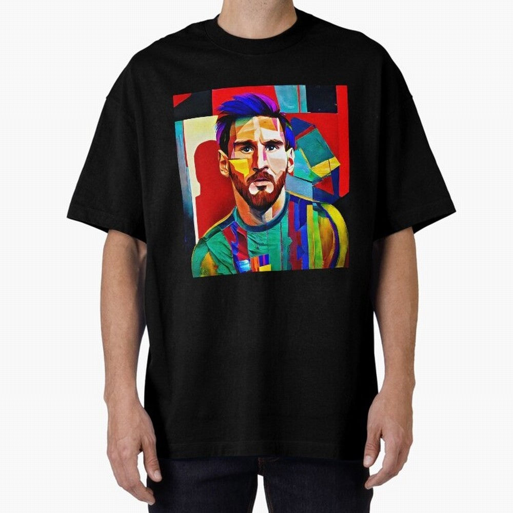digital image of Messi Oversized T-Shirt Show Your Tournament Heart for the FIFA World Cup 2026 Journey through Mbappe Highlights, Spain Pride, Worldwide Fan Energy, Dramatic Goals, Stadium Lights and Championship Celebrations; Ideal for Football
