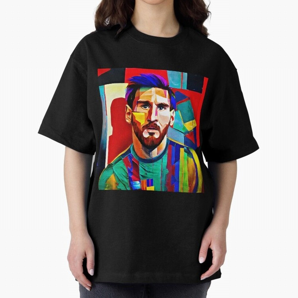 digital image of Messi Oversized T-Shirt Show Your Tournament Heart for the FIFA World Cup 2026 Journey through Mbappe Highlights, Spain Pride, Worldwide Fan Energy, Dramatic Goals, Stadium Lights and Championship Celebrations; Ideal for Football