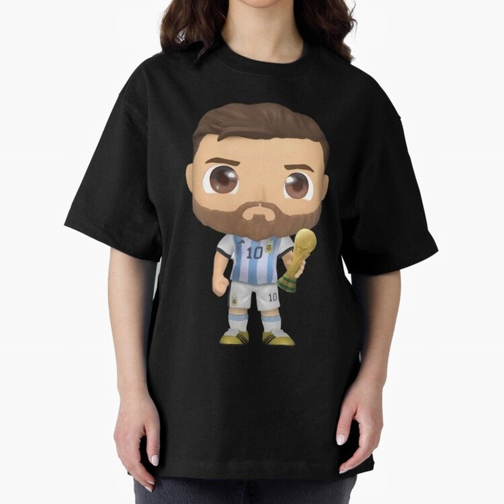 Messi_Champion Oversized T-Shirt Embrace FIFA World Cup 2026 Featuring Messi, CR7 and Mbappe, England and Germany Energy, Championship Spirit, Famous Goals, Roaring Crowds and International Football Unity; Great for Supporters Who Love Legendary