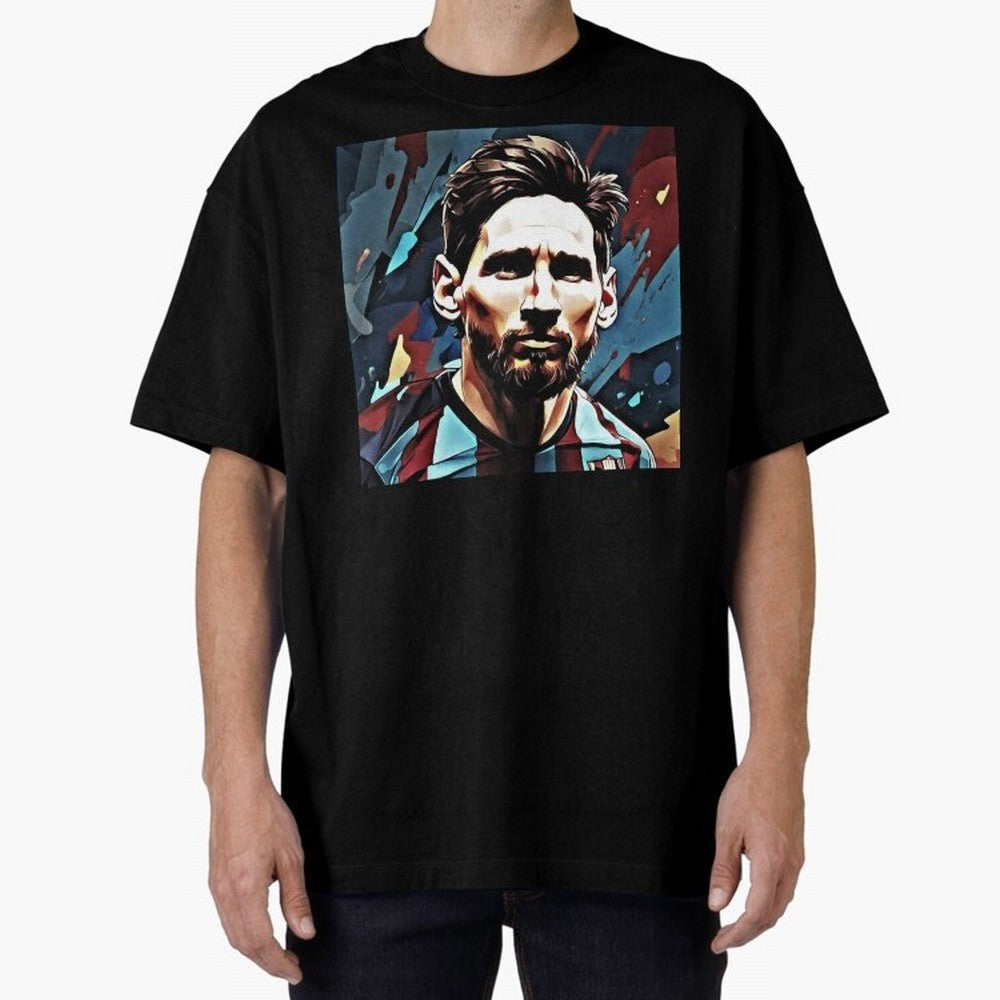 The King Leo Messi Legend Oversized T-Shirt Bring a Vintage Feel to Global Football Passion for FIFA World Cup 2026 Group Stage, Driven by Mbappe and Neymar, Argentina and Brazil, Championship Spirit, Famous Goals, Roaring Crowds and International