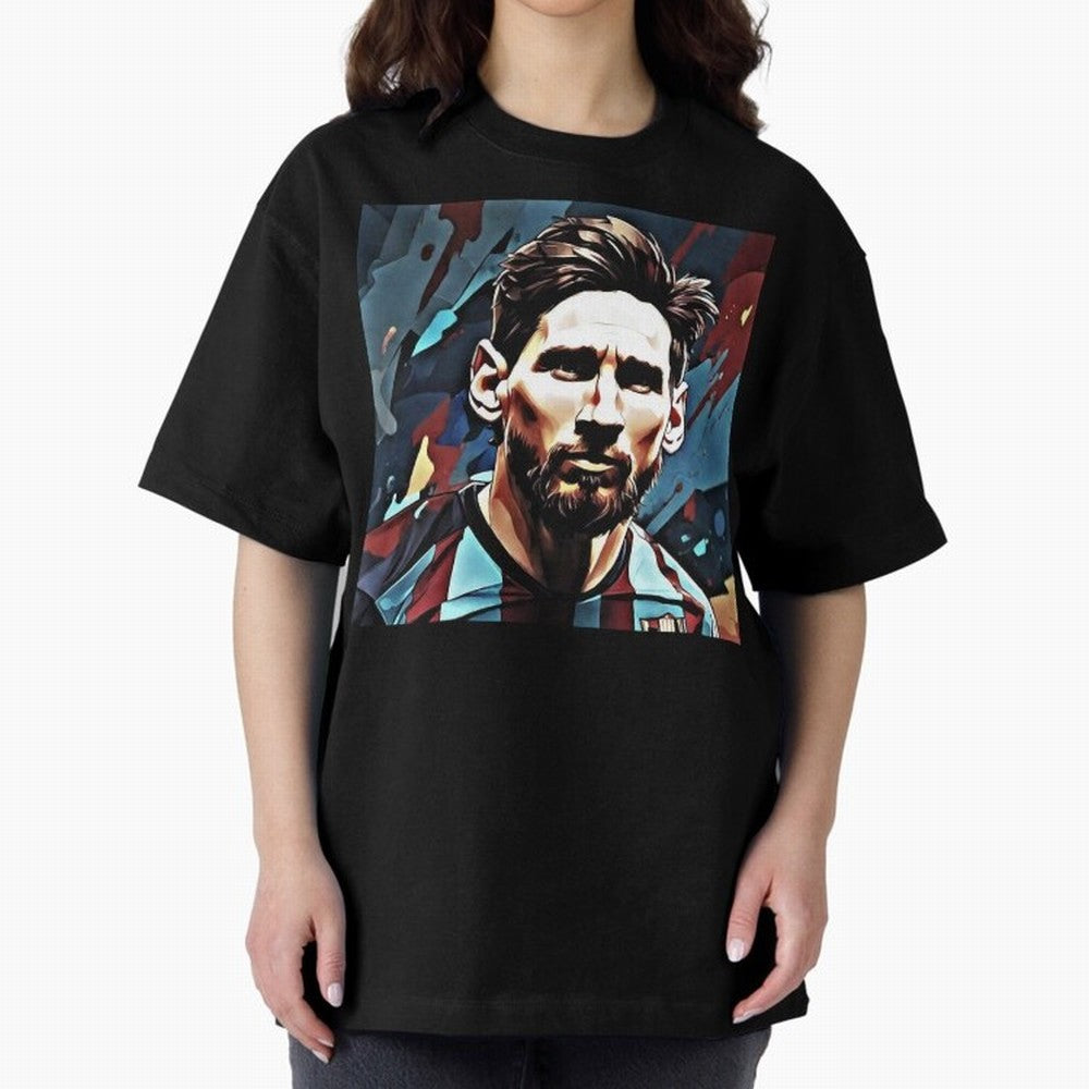 The King Leo Messi Legend Oversized T-Shirt Bring a Vintage Feel to Global Football Passion for FIFA World Cup 2026 Group Stage, Driven by Mbappe and Neymar, Argentina and Brazil, Championship Spirit, Famous Goals, Roaring Crowds and International