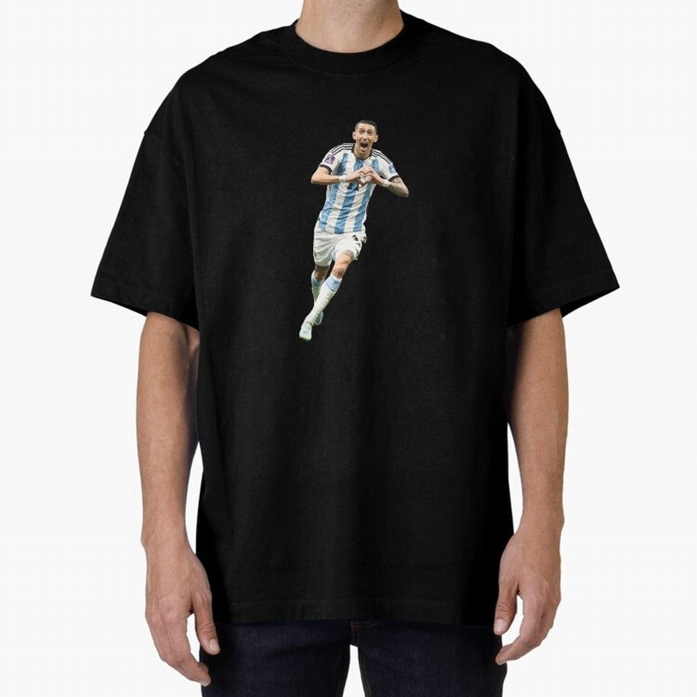 Angel Di Maria Oversized T-Shirt Spotlight FIFA World Cup 2026 for Fans of Messi, CR7 and Mbappe and Portugal, Bringing Global Supporter Spirit, Legendary Goals, National Colors and Tournament Celebration; Perfect for People Who Love Argentina,