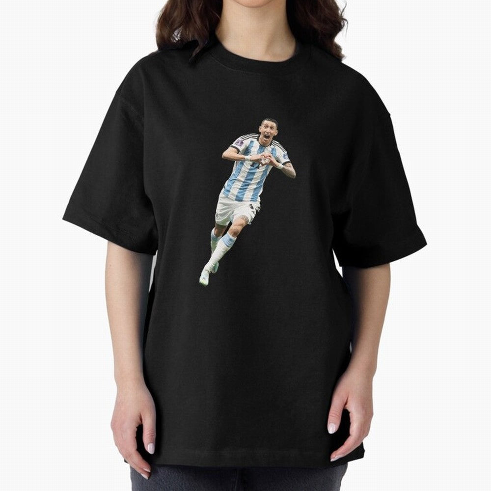 Angel Di Maria Oversized T-Shirt Spotlight FIFA World Cup 2026 for Fans of Messi, CR7 and Mbappe and Portugal, Bringing Global Supporter Spirit, Legendary Goals, National Colors and Tournament Celebration; Perfect for People Who Love Argentina,
