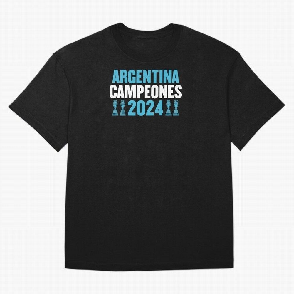 Argentina Campeones 2024 Oversized T-Shirt Join the Countdown to Global Football Passion for FIFA World Cup 2026 USA Canada Mexico, Celebrating Messi, CR7 and Mbappe, England, Supporter Pride, Iconic Celebrations, Legendary Names and Global Match