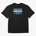 Argentina Campeones 2024 Oversized T-Shirt Join the Countdown to Global Football Passion for FIFA World Cup 2026 USA Canada Mexico, Celebrating Messi, CR7 and Mbappe, England, Supporter Pride, Iconic Celebrations, Legendary Names and Global Match