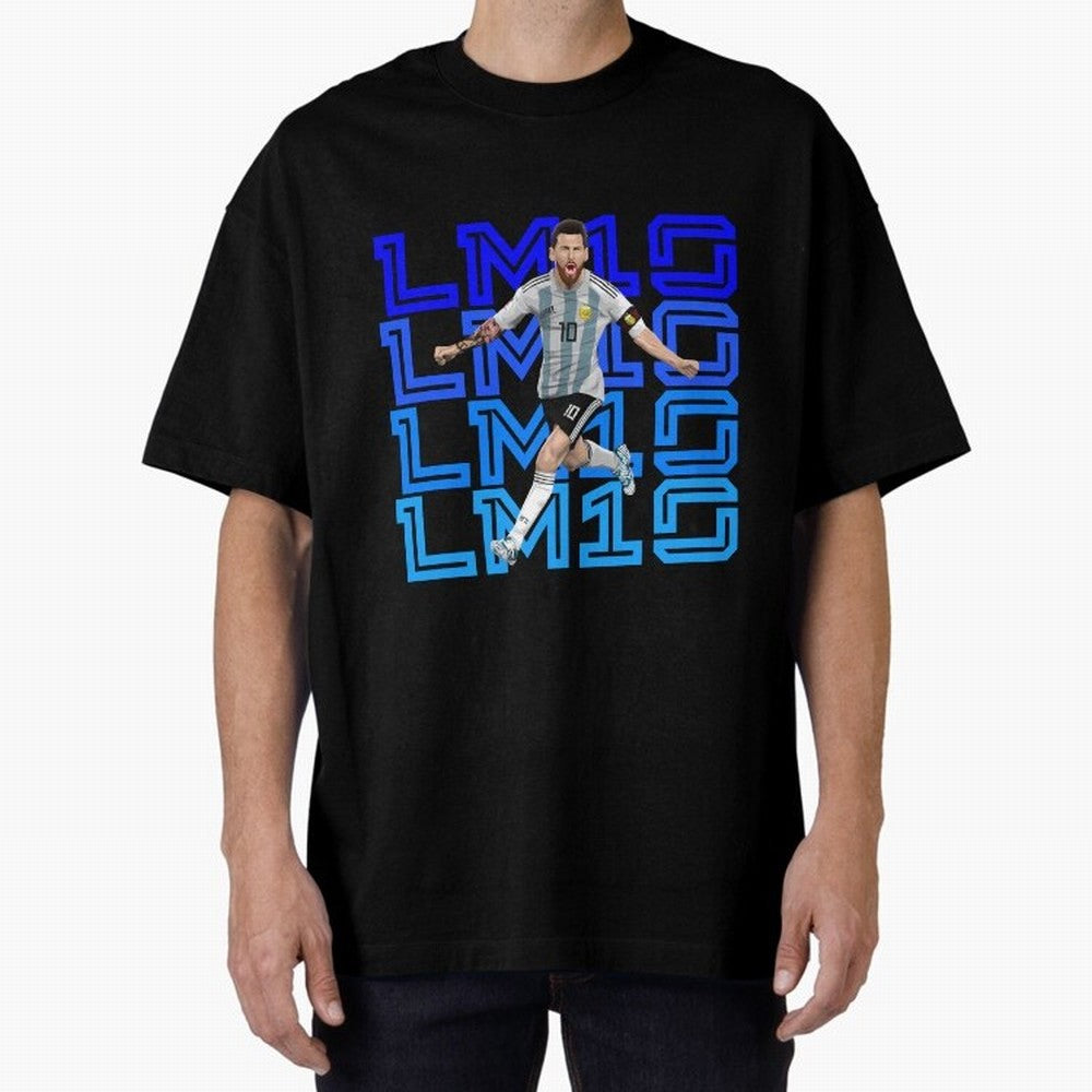 Lionel Messi 10 Oversized T-Shirt Bring a Vintage Feel to FIFA World Cup 2026 Group Stage for Fans of Messi, CR7 and Mbappe and Argentina and Brazil, Bringing Champion Mindset, Group Stage Buzz, Knockout Tension and Passionate Fan Culture; Ideal