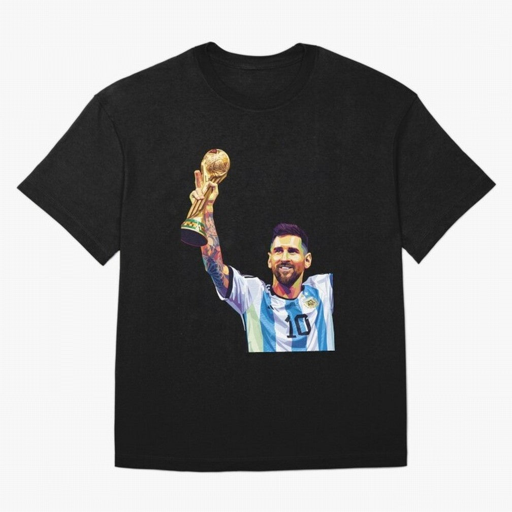 Messi wpap pop art Oversized T-Shirt Make Your Look Match Match Day Hype around FIFA World Cup 2026 Group Stage, CR7, England and Germany, Worldwide Fan Energy, Dramatic Goals, Stadium Lights and Championship Celebrations; Great for Watch Parties,