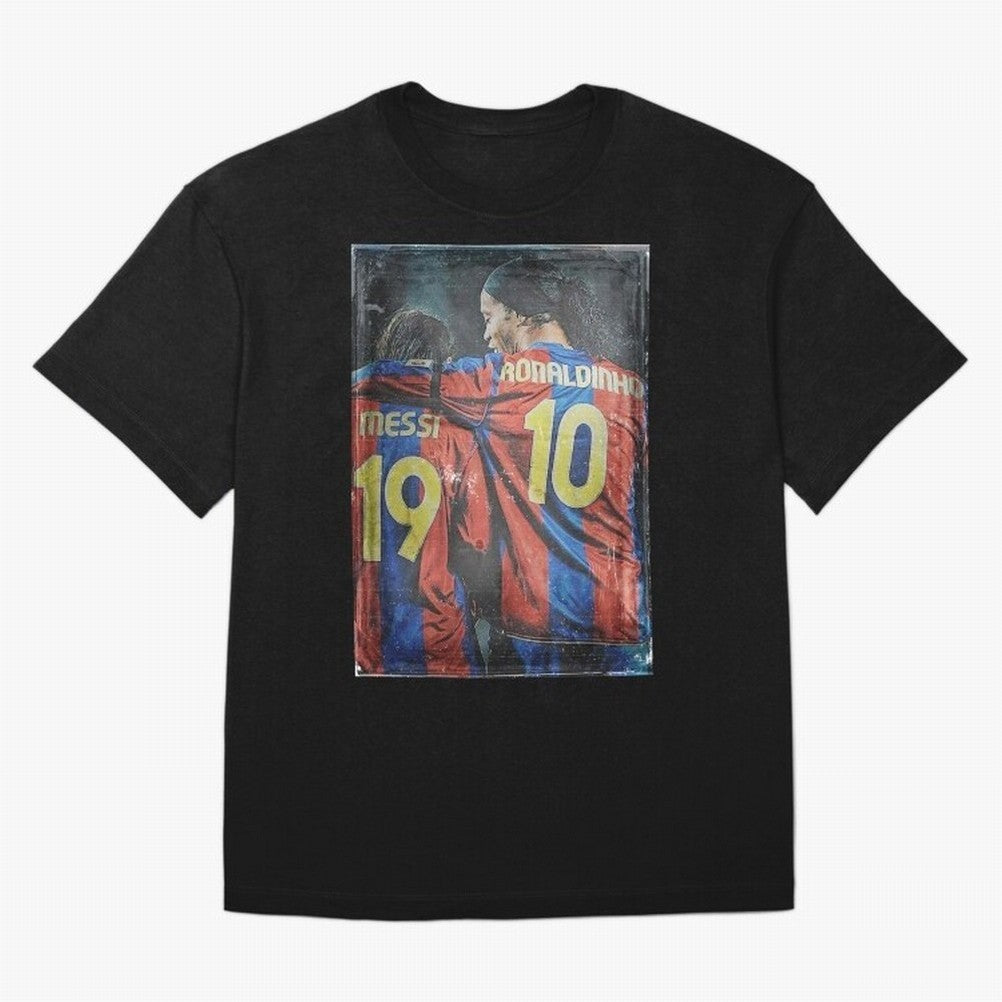 Messi and Ronaldinho Oversized T-Shirt Join Match Day Hype around FIFA World Cup 2026, Messi and Cristiano Ronaldo, Brazil, Sports Nostalgia, International Competition, Famous Players and Unforgettable Victories; Perfect for Fans, Collectors,