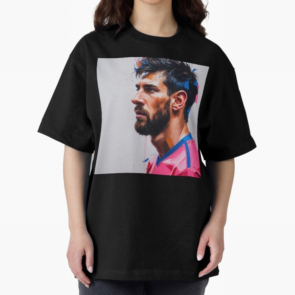 Vibrant Artistic Portrait of Lionel Messi (GOAT) - Digital painting (Version 5) Classic T-Shirt Enjoy the FIFA World Cup 2026 Group Stage Journey through Cristiano Ronaldo Highlights, Netherlands Pride, Football Festival Excitement, Trophy