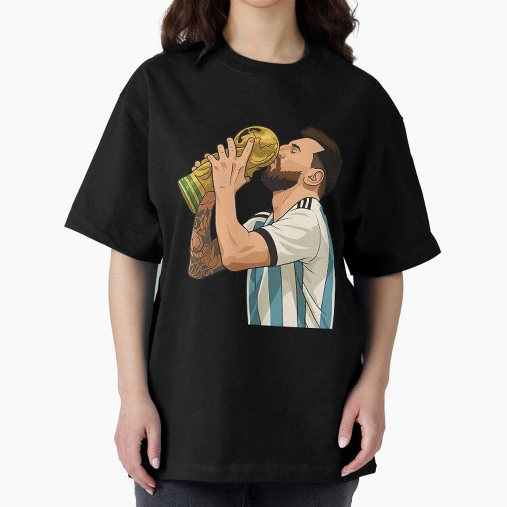 Messi Cup Oversized T-Shirt Turn Every Weekend Toward the FIFA World Cup 2026 Journey through Haaland and Mbappe Highlights, Argentina, France and Brazil Pride, Champion Mindset, Group Stage Buzz, Knockout Tension and Passionate Fan Culture; Ideal