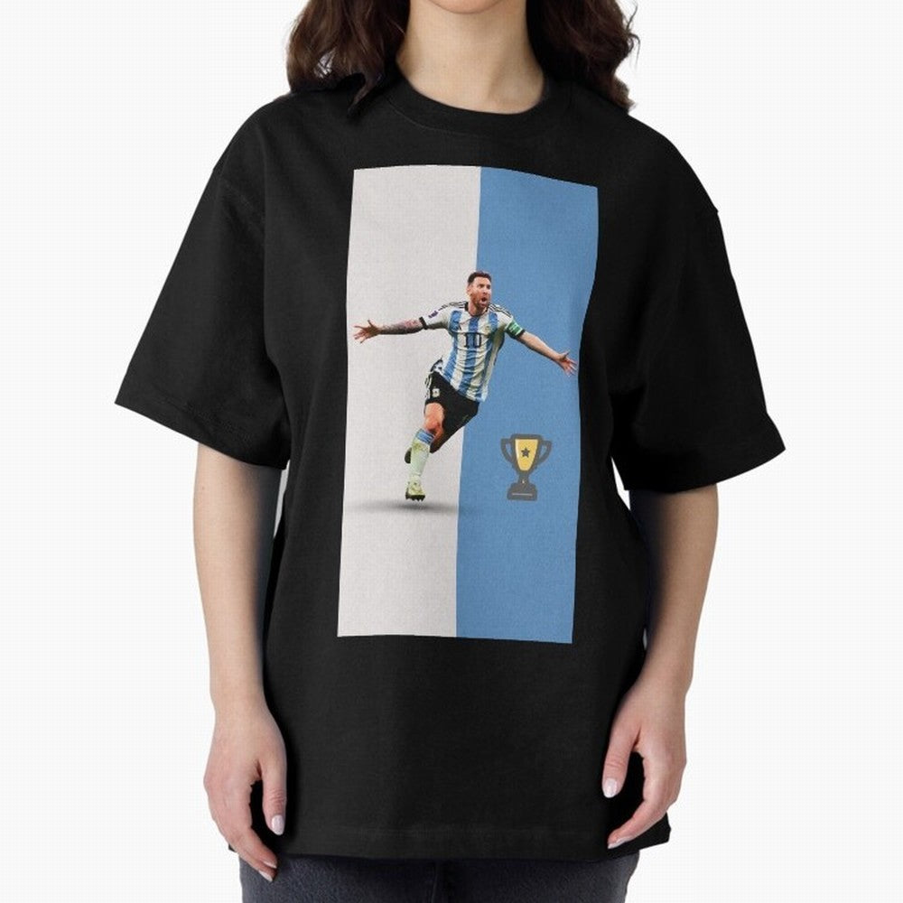 World Cup /Lional Messi/football, soccer Oversized T-Shirt Represent Football Lovers during FIFA World Cup 2026 USA Canada Mexico for Fans of Neymar, Haaland and Cristiano Ronaldo and Argentina, Bringing Football History, Final Match Energy, Crowd
