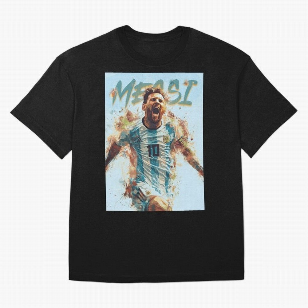 Messi Pop Art Portrait Classic T-Shirt Feel International Energy from the FIFA World Cup 2026 USA Canada Mexico Journey through CR7 Highlights, England, France and Netherlands Pride, Sports Nostalgia, International Competition, Famous Players and