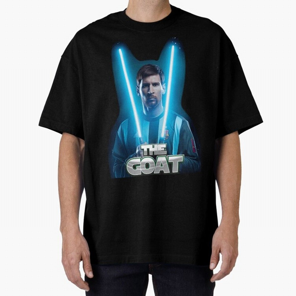 Messi Pop Art Portrait Oversized T-Shirt Keep Football History Alive during Match Day Hype around FIFA World Cup 2026 Group Stage, Neymar, Brazil, Portugal and Argentina, Football Festival Excitement, Trophy Ambitions, Country Rivalries and Star