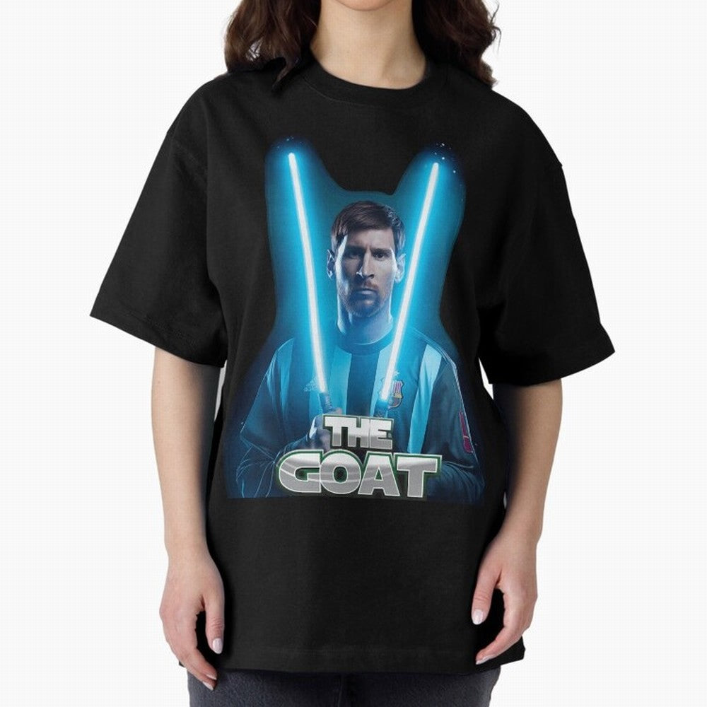 Messi Pop Art Portrait Oversized T-Shirt Keep Football History Alive during Match Day Hype around FIFA World Cup 2026 Group Stage, Neymar, Brazil, Portugal and Argentina, Football Festival Excitement, Trophy Ambitions, Country Rivalries and Star