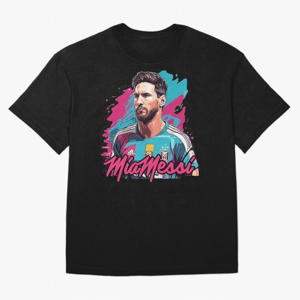 Messi Pop Art Portrait Oversized T-Shirt Embrace Global Football Passion for FIFA World Cup 2026 Group Stage, Made for Haaland and Mbappe, Spain, Supporter Pride, Iconic Celebrations, Legendary Names and Global Match Day Energy; Ideal for Football