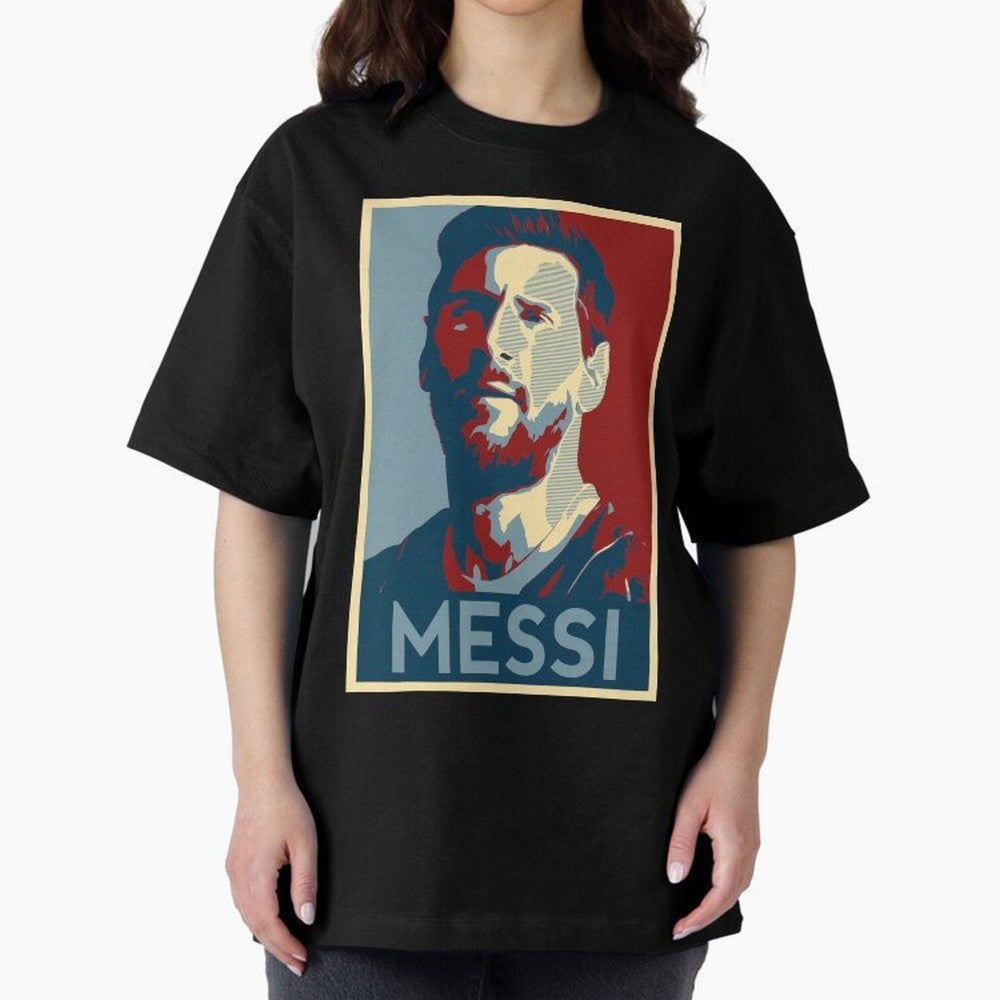 Lionel Messi Oversized T-Shirt Celebrate Fan Culture around FIFA World Cup 2026 for Fans of Messi and Argentina, Bringing Championship Spirit, Famous Goals, Roaring Crowds and International Football Unity; Perfect for Fans, Collectors, Family