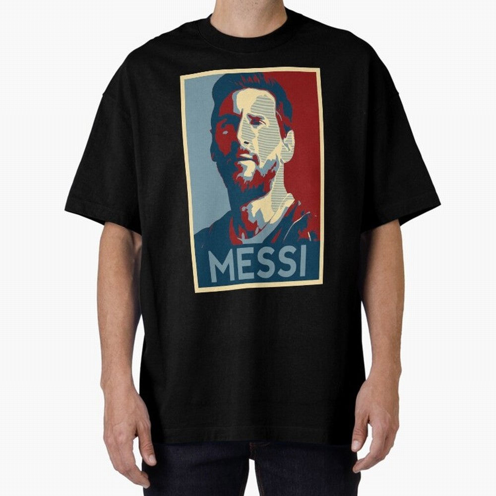 Lionel Messi Oversized T-Shirt Celebrate Fan Culture around FIFA World Cup 2026 for Fans of Messi and Argentina, Bringing Championship Spirit, Famous Goals, Roaring Crowds and International Football Unity; Perfect for Fans, Collectors, Family