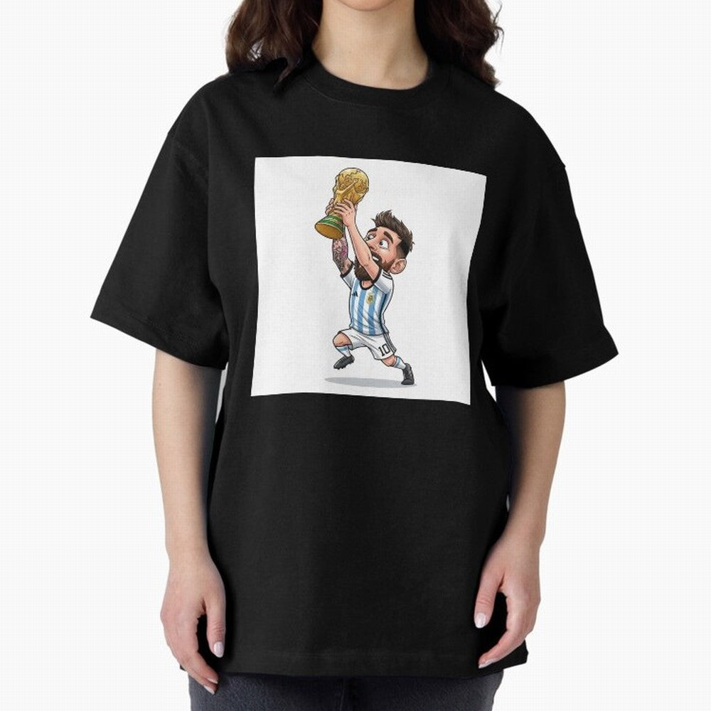 Lionel Messi Oversized T-Shirt Celebrate the Biggest Stage of FIFA World Cup 2026 Group Stage Spirit, Highlighting Portugal, Neymar, Haaland and Cristiano Ronaldo, Stadium Chants, National Pride, Trophy Dreams and Unforgettable Football Memories;