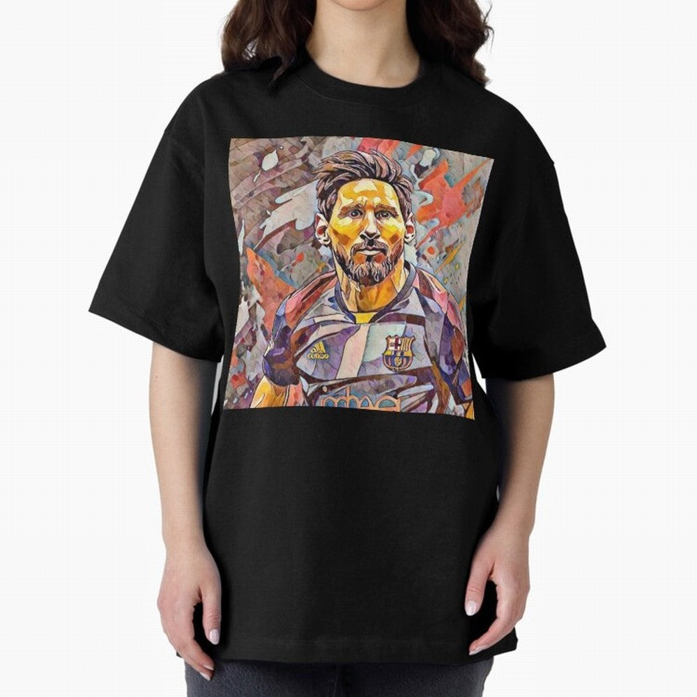 Messi art Oversized T-Shirt Create FIFA World Cup 2026 USA Canada Mexico Spirit, Connected to Argentina and Brazil, Cristiano Ronaldo, Haaland and CR7, Vintage Soccer Flavor, Modern Football Stars, National Flags and Final Night Emotion; Ideal for