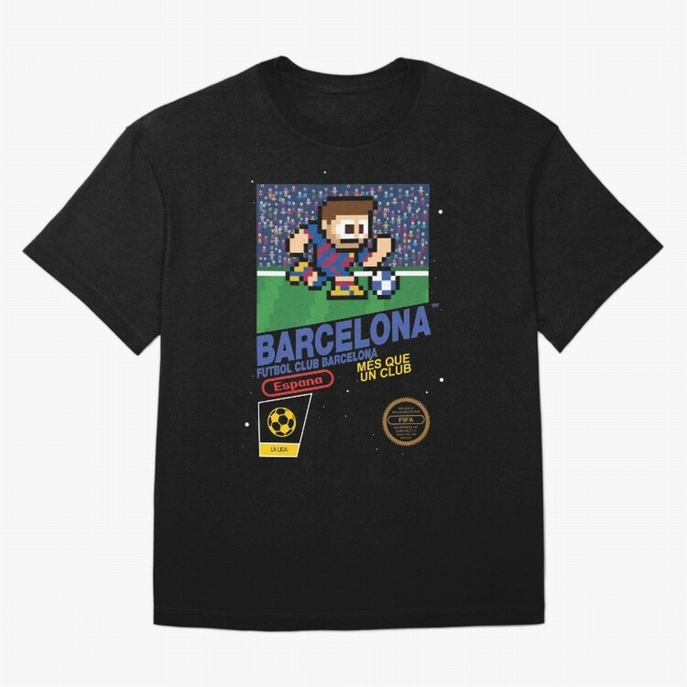 FC Barcelona (8-bit Football / Soccer Videogame Cart) Essential T-Shirt Show Love for Legendary Goals in the FIFA World Cup 2026 Journey through Mbappe Highlights, France and Portugal Pride, Supporter Pride, Iconic Celebrations, Legendary Names and