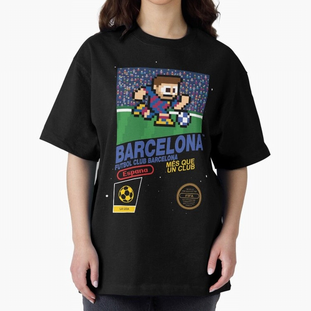 FC Barcelona (8-bit Football / Soccer Videogame Cart) Essential T-Shirt Show Love for Legendary Goals in the FIFA World Cup 2026 Journey through Mbappe Highlights, France and Portugal Pride, Supporter Pride, Iconic Celebrations, Legendary Names and