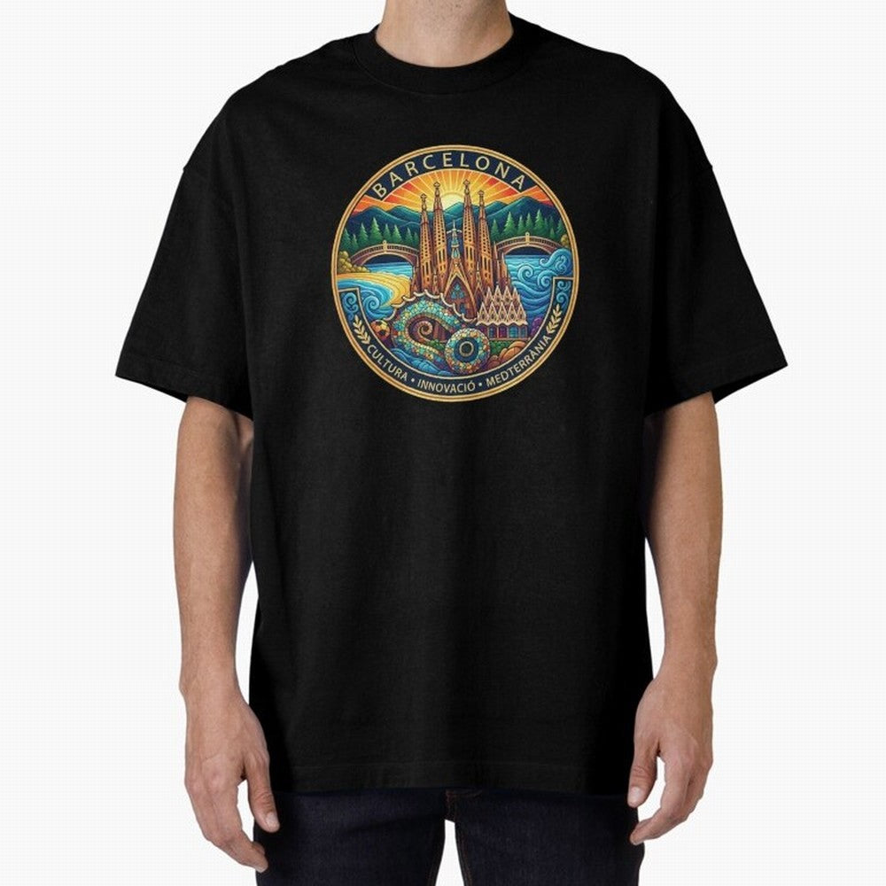 BARCELONA Oversized T-Shirt Cheer for Global Football Passion for FIFA World Cup 2026 USA Canada Mexico, Centered on Messi, Neymar and Mbappe, Brazil, Portugal and Argentina, Retro Football Energy, Iconic Rivalries, Trophy Chase Drama and Stadium