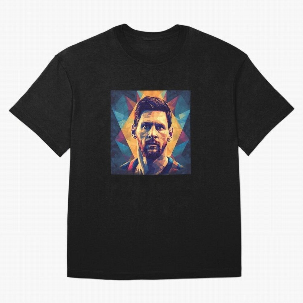 Lionel Messi Portrait Vector Classic T-Shirt Show Love for Legendary Goals in FIFA World Cup 2026 USA Canada Mexico for Fans of Cristiano Ronaldo and Argentina, France and Brazil, Bringing Retro Football Energy, Iconic Rivalries, Trophy Chase Drama