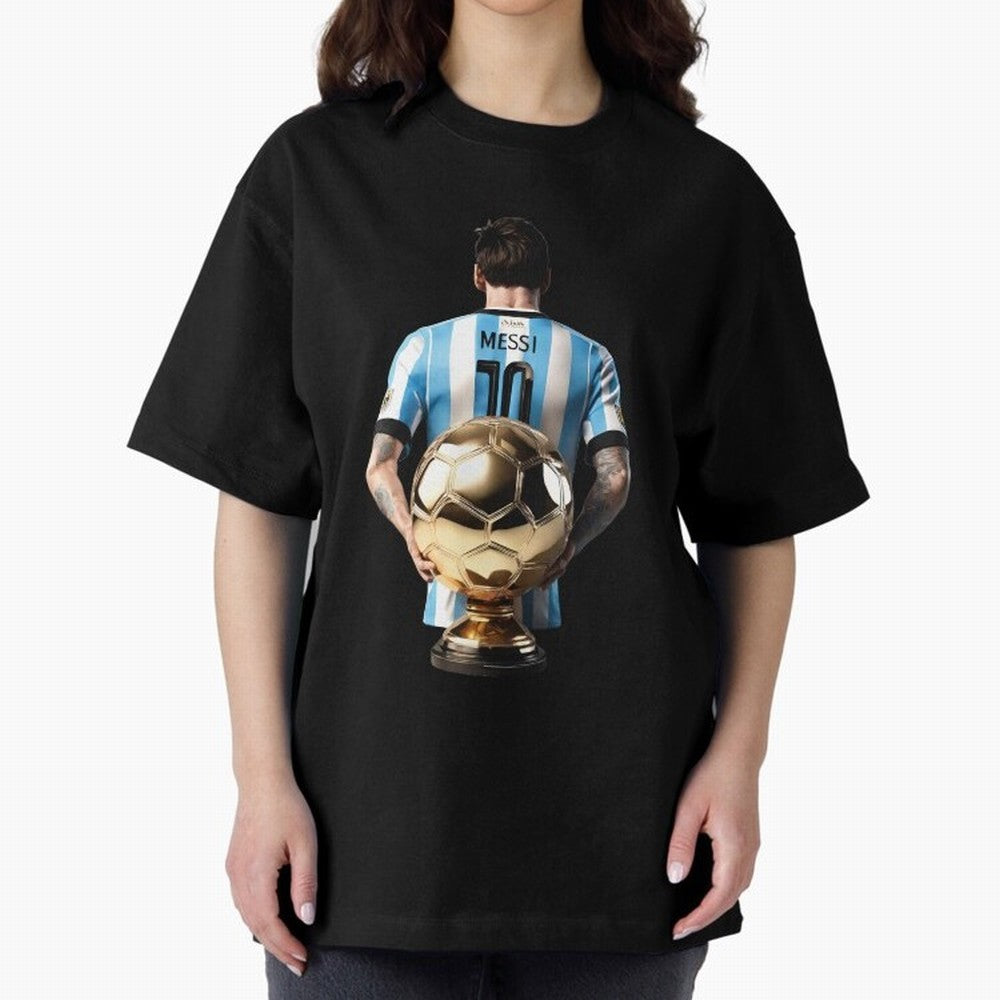 Soccer football lionel messi Barcellona Argentina illustration Oversized T-Shirt Carry the Dream of the FIFA World Cup 2026 Journey through Neymar Highlights, Germany Pride, Match Day Excitement, Supporter Culture, Golden Goals and Global Football