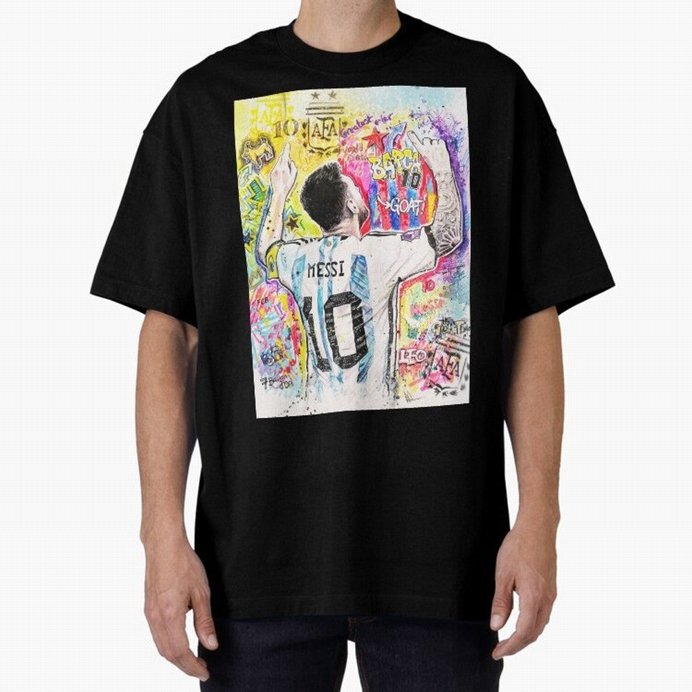 Lionel Messi Oversized T-Shirt Celebrate Unforgettable Nights in FIFA World Cup 2026 Spirit, Celebrating England, Haaland, Game Day Rituals, Football Legends, Country Pride and the Road to the Final; Great for Watch Parties, Sports Bars, Family