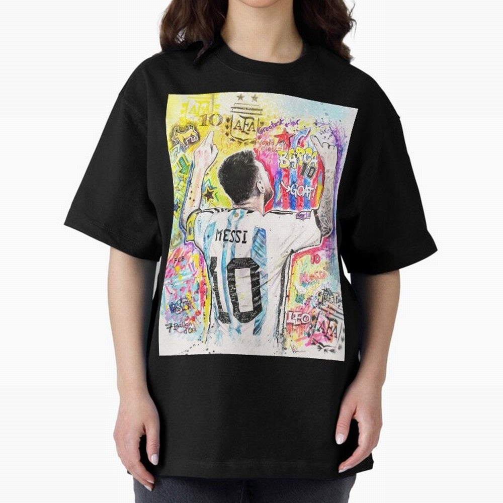 Lionel Messi Oversized T-Shirt Celebrate Unforgettable Nights in FIFA World Cup 2026 Spirit, Celebrating England, Haaland, Game Day Rituals, Football Legends, Country Pride and the Road to the Final; Great for Watch Parties, Sports Bars, Family