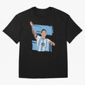 Messi Singing with Crowd World Cup 2022 Oversized T-Shirt Make Your Look Match FIFA World Cup 2026 USA Canada Mexico with Messi, CR7 and Mbappe, France Energy, Goal Celebration Energy, Supporter Heritage, Football Icons and Worldwide Tournament