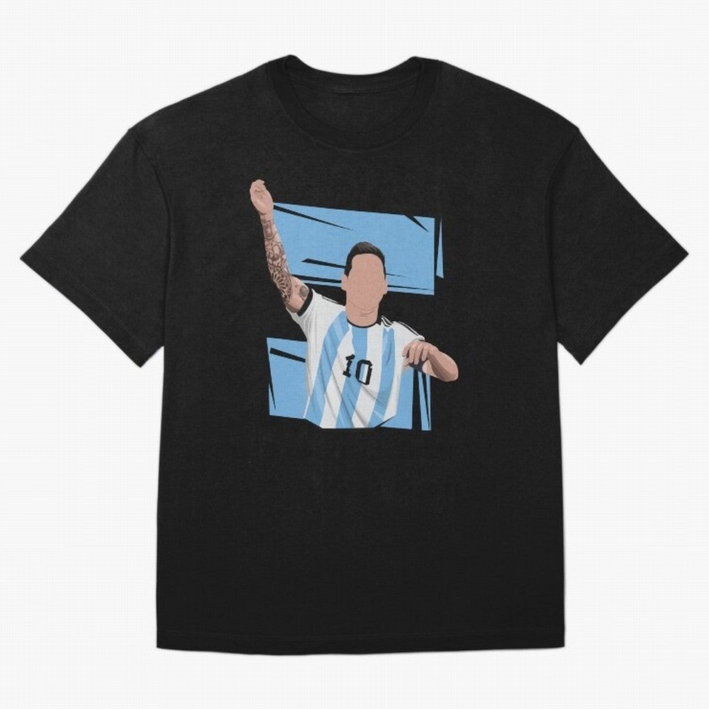 Messi Singing with Crowd World Cup 2022 Oversized T-Shirt Make Your Look Match FIFA World Cup 2026 USA Canada Mexico with Messi, CR7 and Mbappe, France Energy, Goal Celebration Energy, Supporter Heritage, Football Icons and Worldwide Tournament
