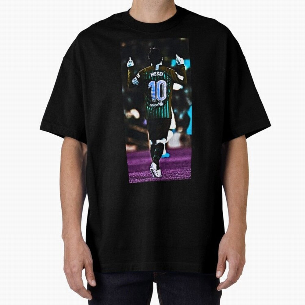 Lionel Messi Oversized T-Shirt Bring Trophy Dreams to the FIFA World Cup 2026 Group Stage Journey through Mbappe Highlights, Spain Pride, Stadium Chants, National Pride, Trophy Dreams and Unforgettable Football Memories; Made for Collectors Who