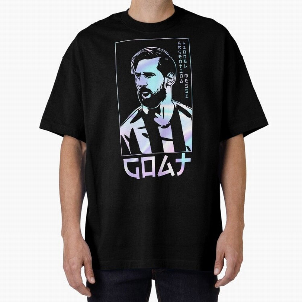 Lionel Messi Holographic Style Portrait art illustration Classic T-Shirt Stand Out with Spirit from the FIFA World Cup 2026 Group Stage Journey through Neymar Highlights, Spain and Netherlands Pride, Classic Soccer Heritage, Championship Pressure,
