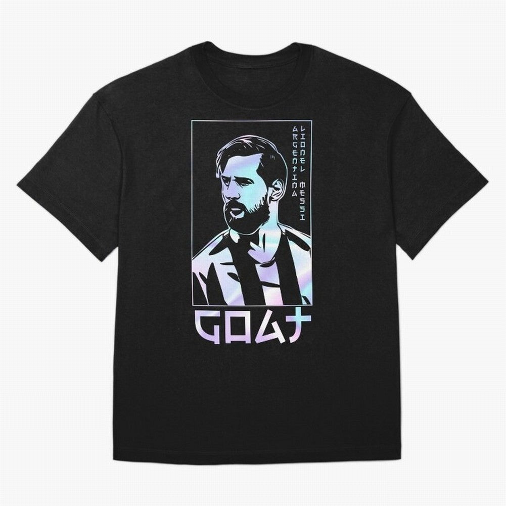 Lionel Messi Holographic Style Portrait art illustration Classic T-Shirt Stand Out with Spirit from the FIFA World Cup 2026 Group Stage Journey through Neymar Highlights, Spain and Netherlands Pride, Classic Soccer Heritage, Championship Pressure,