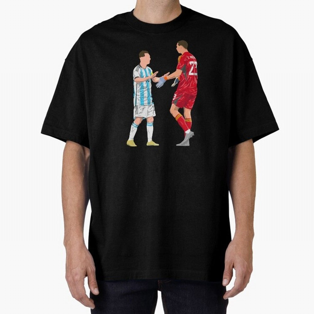 Messi and Martinez Celebrates World Cup 2022 Oversized T-Shirt Share FIFA World Cup 2026 Group Stage Highlighting CR7, Argentina, France and Brazil Energy, Classic Soccer Heritage, Championship Pressure, Fan Loyalty and International Pride; Perfect