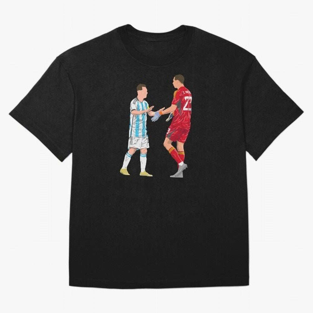 Messi and Martinez Celebrates World Cup 2022 Oversized T-Shirt Share FIFA World Cup 2026 Group Stage Highlighting CR7, Argentina, France and Brazil Energy, Classic Soccer Heritage, Championship Pressure, Fan Loyalty and International Pride; Perfect