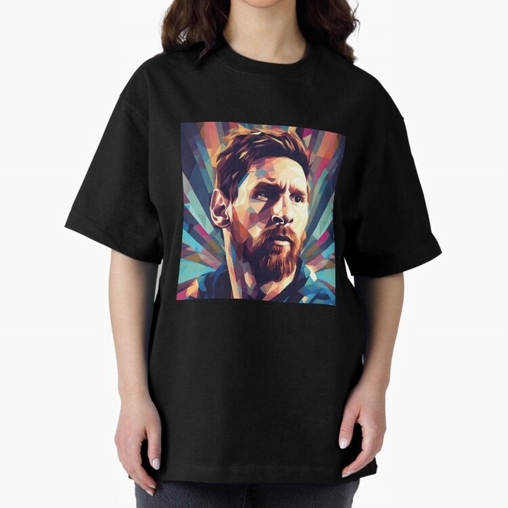Lionel Messi Portrait Abstract Digital Football Player Classic T-Shirt Make Memories around the FIFA World Cup 2026 Group Stage Journey through Messi, Neymar and Mbappe Highlights, Brazil Pride, Fan Favorite Moments, National Team Passion, Big