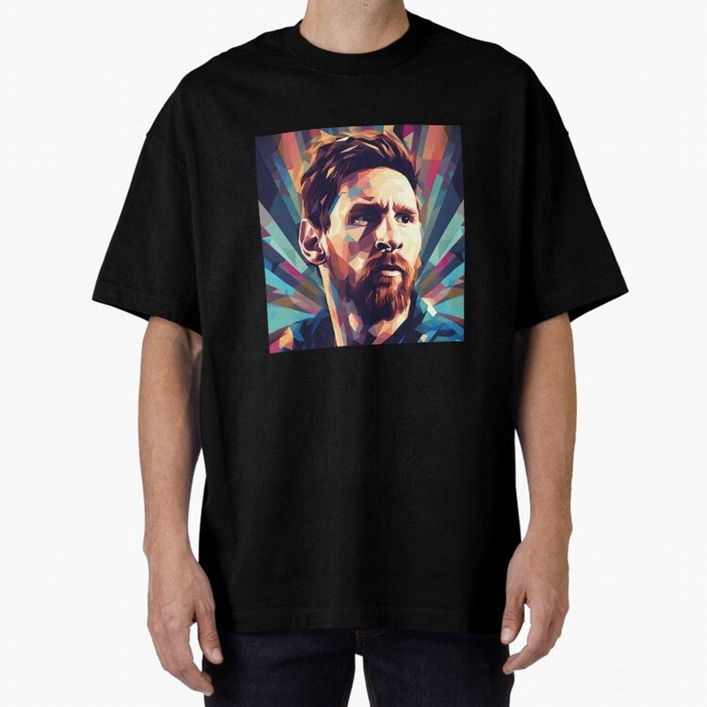 Lionel Messi Portrait Abstract Digital Football Player Classic T-Shirt Make Memories around the FIFA World Cup 2026 Group Stage Journey through Messi, Neymar and Mbappe Highlights, Brazil Pride, Fan Favorite Moments, National Team Passion, Big