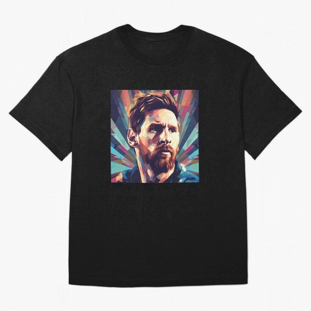 Lionel Messi Portrait Abstract Digital Football Player Classic T-Shirt Make Memories around the FIFA World Cup 2026 Group Stage Journey through Messi, Neymar and Mbappe Highlights, Brazil Pride, Fan Favorite Moments, National Team Passion, Big
