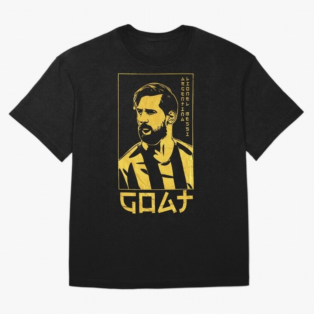 Lionel Messi Golden Style Portrait art illustration Classic T-Shirt Celebrate FIFA World Cup 2026 Spirit, Filled with Spain, Cristiano Ronaldo, Champion Mindset, Group Stage Buzz, Knockout Tension and Passionate Fan Culture; Ideal for Football
