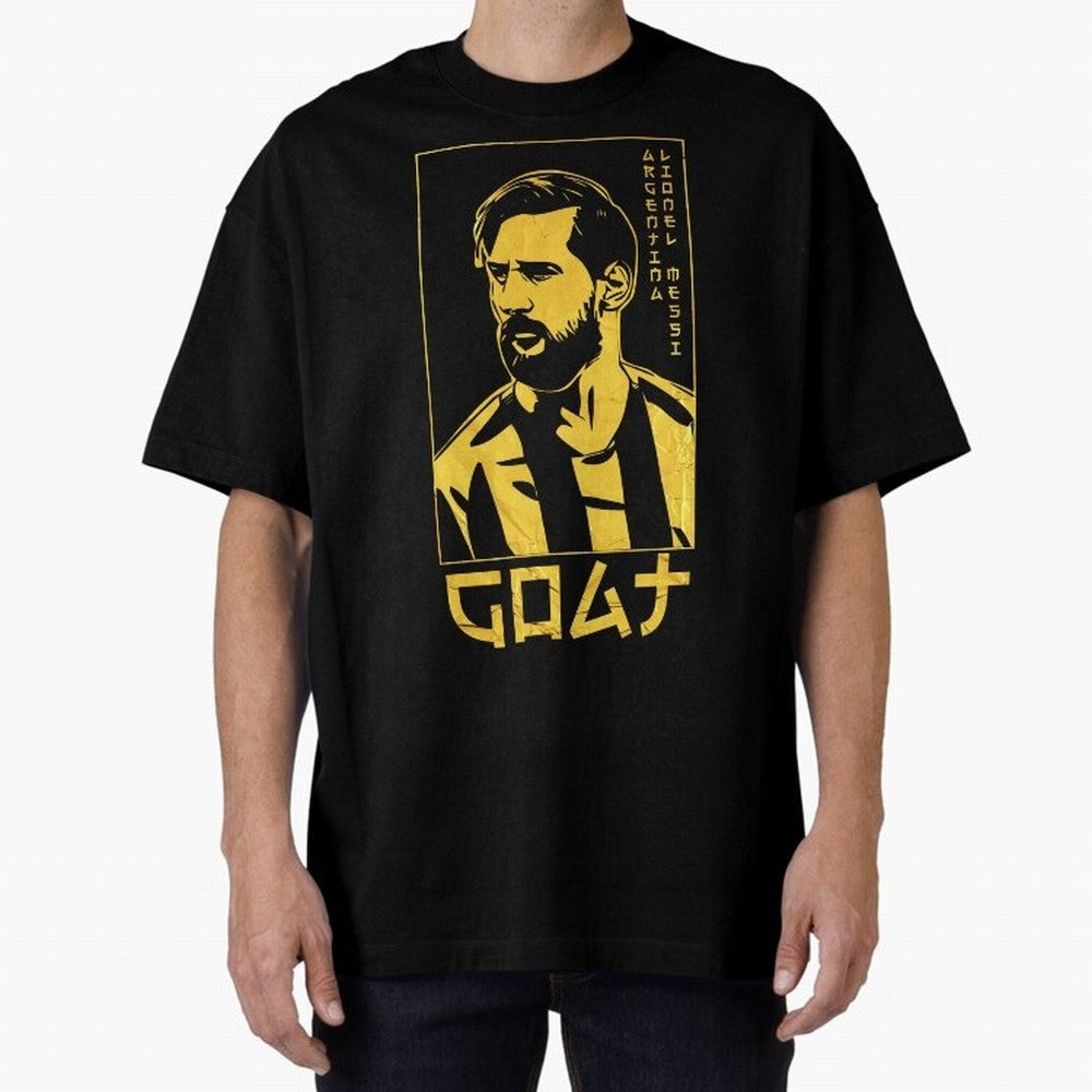 Lionel Messi Golden Style Portrait art illustration Classic T-Shirt Celebrate FIFA World Cup 2026 Spirit, Filled with Spain, Cristiano Ronaldo, Champion Mindset, Group Stage Buzz, Knockout Tension and Passionate Fan Culture; Ideal for Football