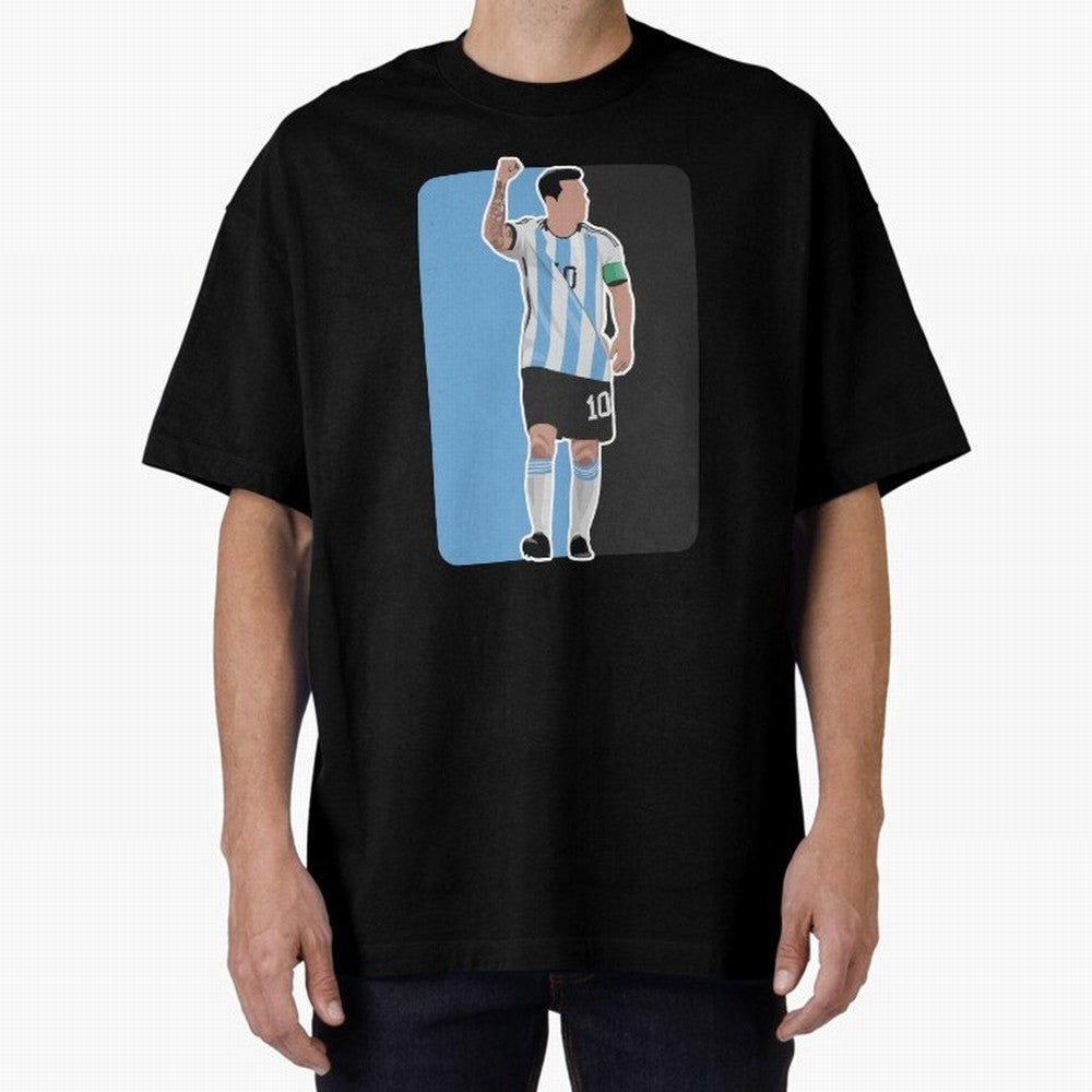 Messi World Cup 2022 Oversized T-Shirt Join the Global Buzz around Match Day Hype around FIFA World Cup 2026 Group Stage, Messi and Cristiano Ronaldo, Portugal, Champion Mindset, Group Stage Buzz, Knockout Tension and Passionate Fan Culture; Made